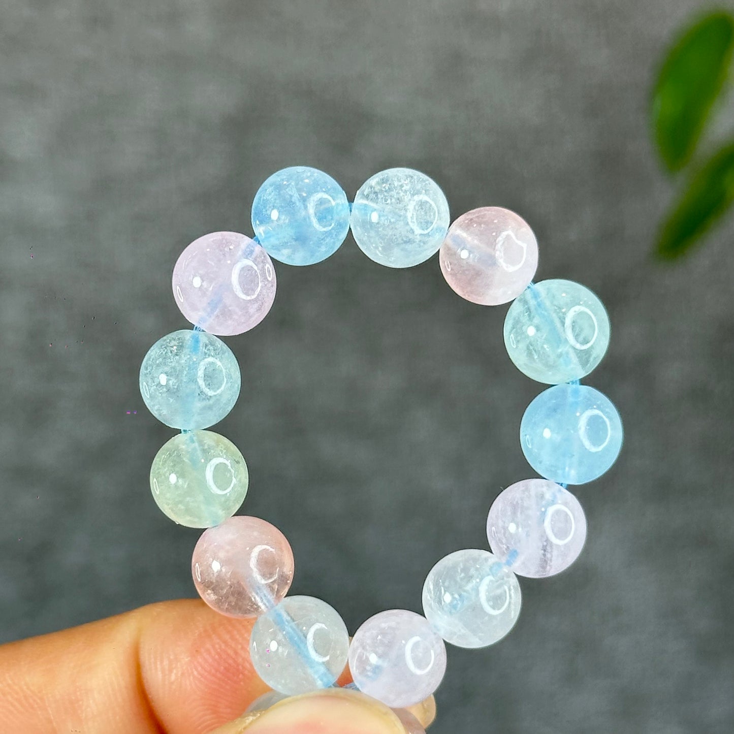 Natural Translucent Beryl-Morganite Bracelet Size 8 mm