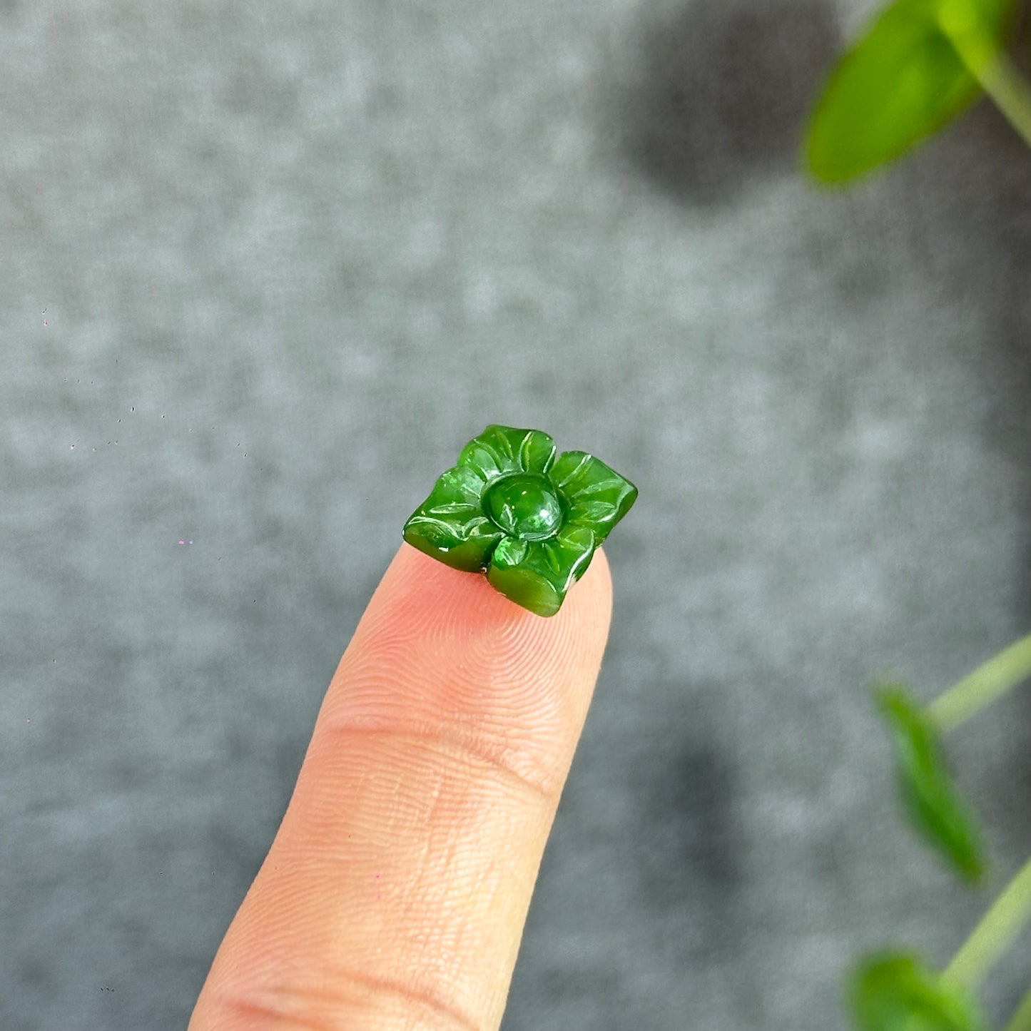 Apricote Flower Natural Nephrite Jade Charm