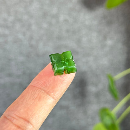 Apricote Flower Natural Nephrite Jade Charm