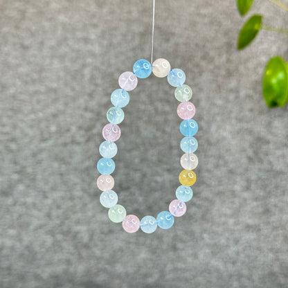 Natural Beryl-Morganite Bracelet Size 8 mm