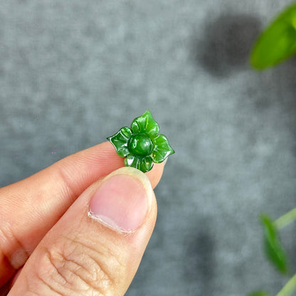 Apricote Flower Natural Nephrite Jade Charm