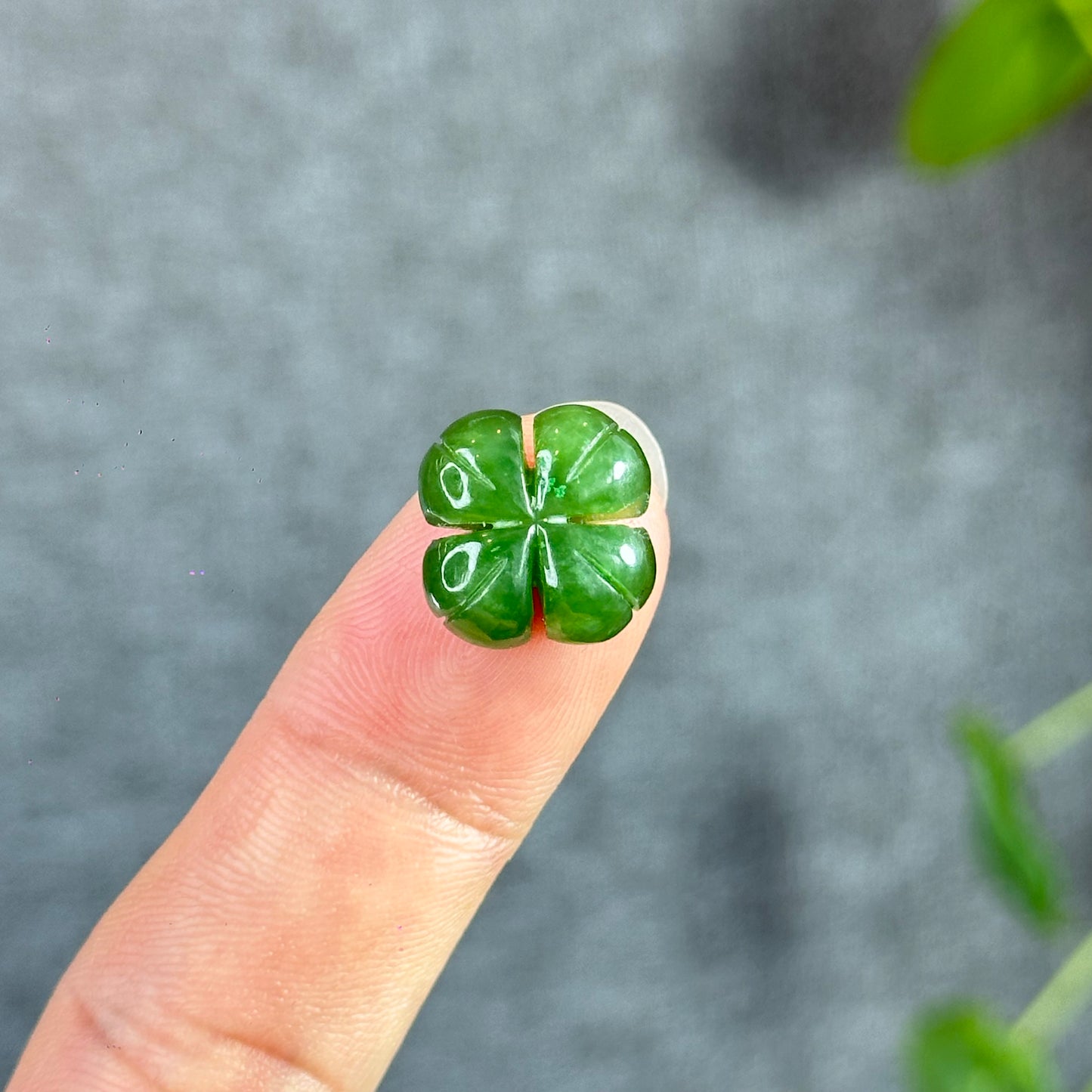 4 Leaf Clover Natural Nephrite Jade Charm