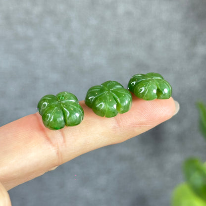 4 Leaf Clover Natural Nephrite Jade Charm