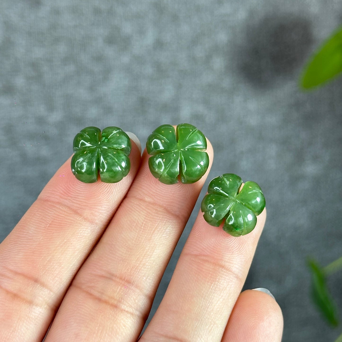 4 Leaf Clover Natural Nephrite Jade Charm