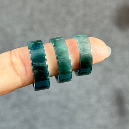 Water Green Natural Jadeite Jade Ring Square Style Size 2.07