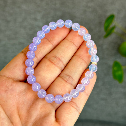 Natural Lavendar Moon Quartz Bracelet Size 7 mm