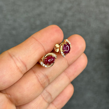 Boucles d'oreilles rubis