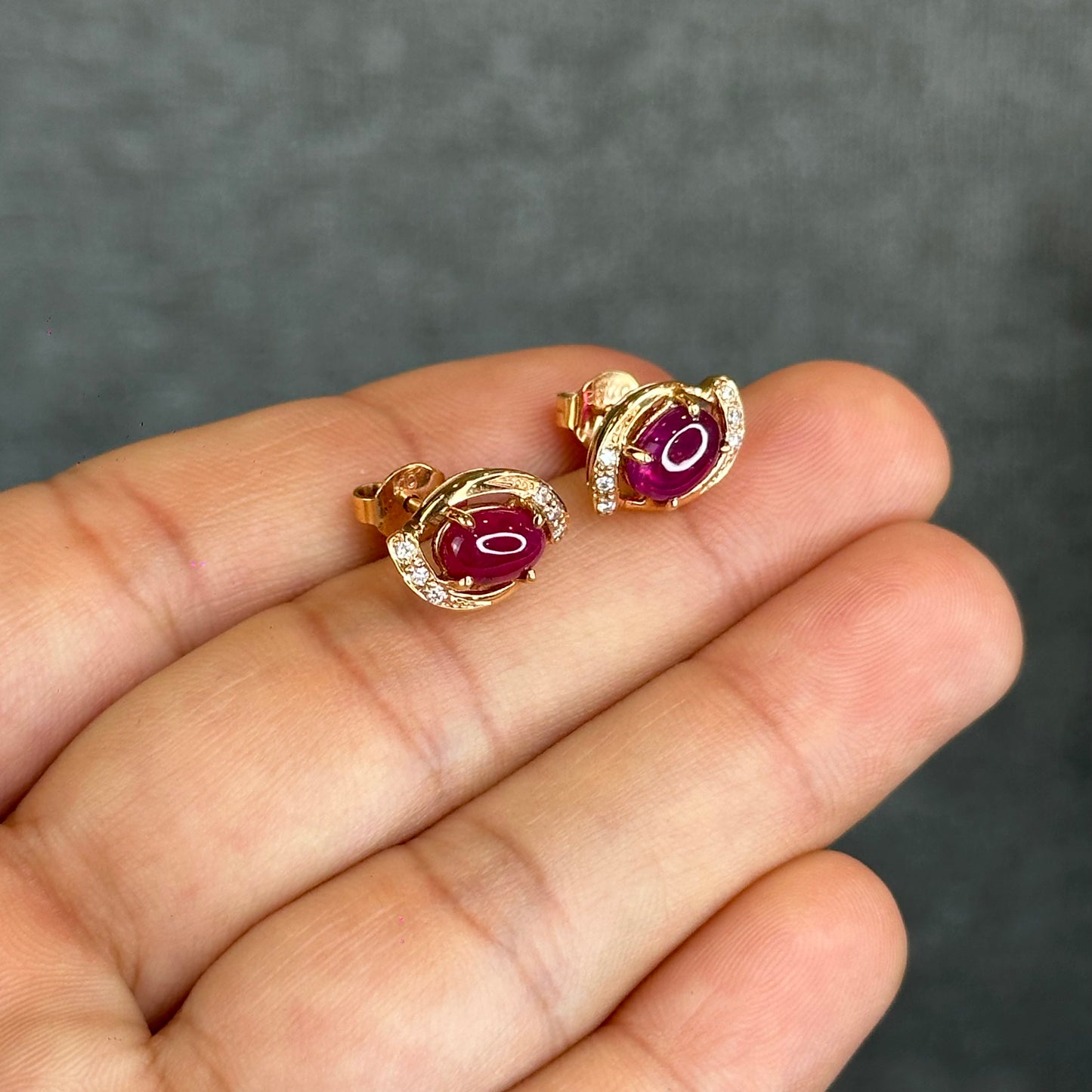Boucles d'oreilles rubis