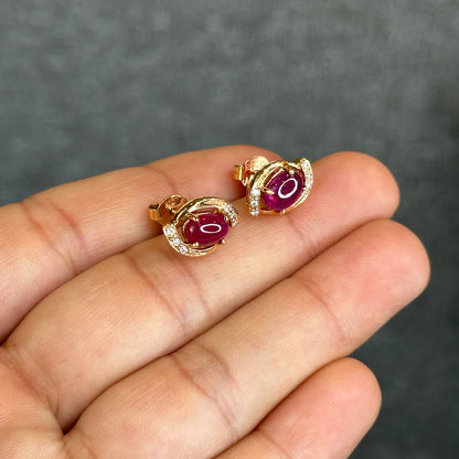 Boucles d'oreilles rubis