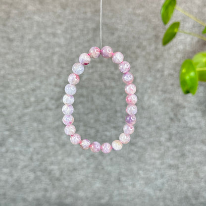 Natural Unicorn Pink Tourmaline with Lepidolite Bracelet