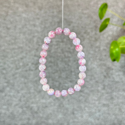 Natural Unicorn Pink Tourmaline with Lepidolite Bracelet