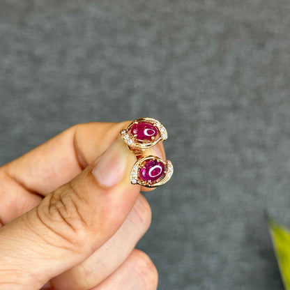 Boucles d'oreilles rubis
