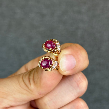 Boucles d'oreilles rubis