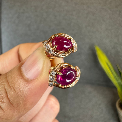 Boucles d'oreilles rubis