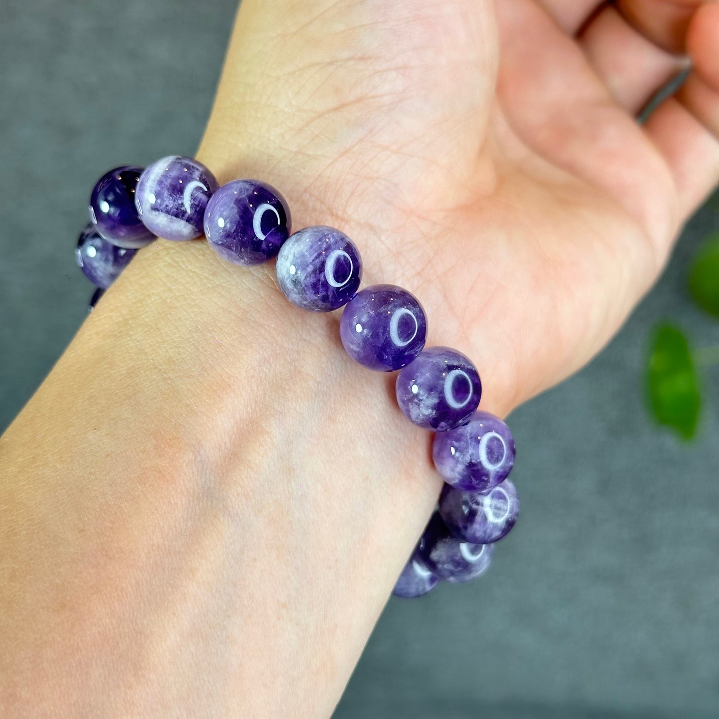 Natural Dream Amethyst Bracelet Size 12 mm