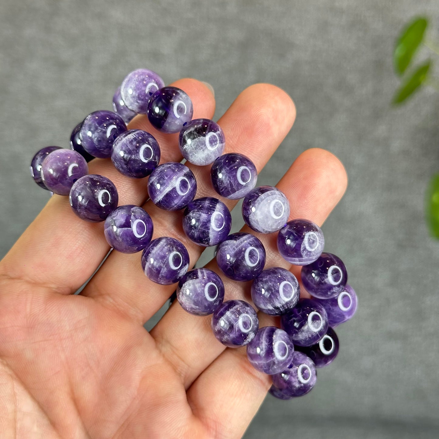 Natural Dream Amethyst Bracelet Size 12 mm