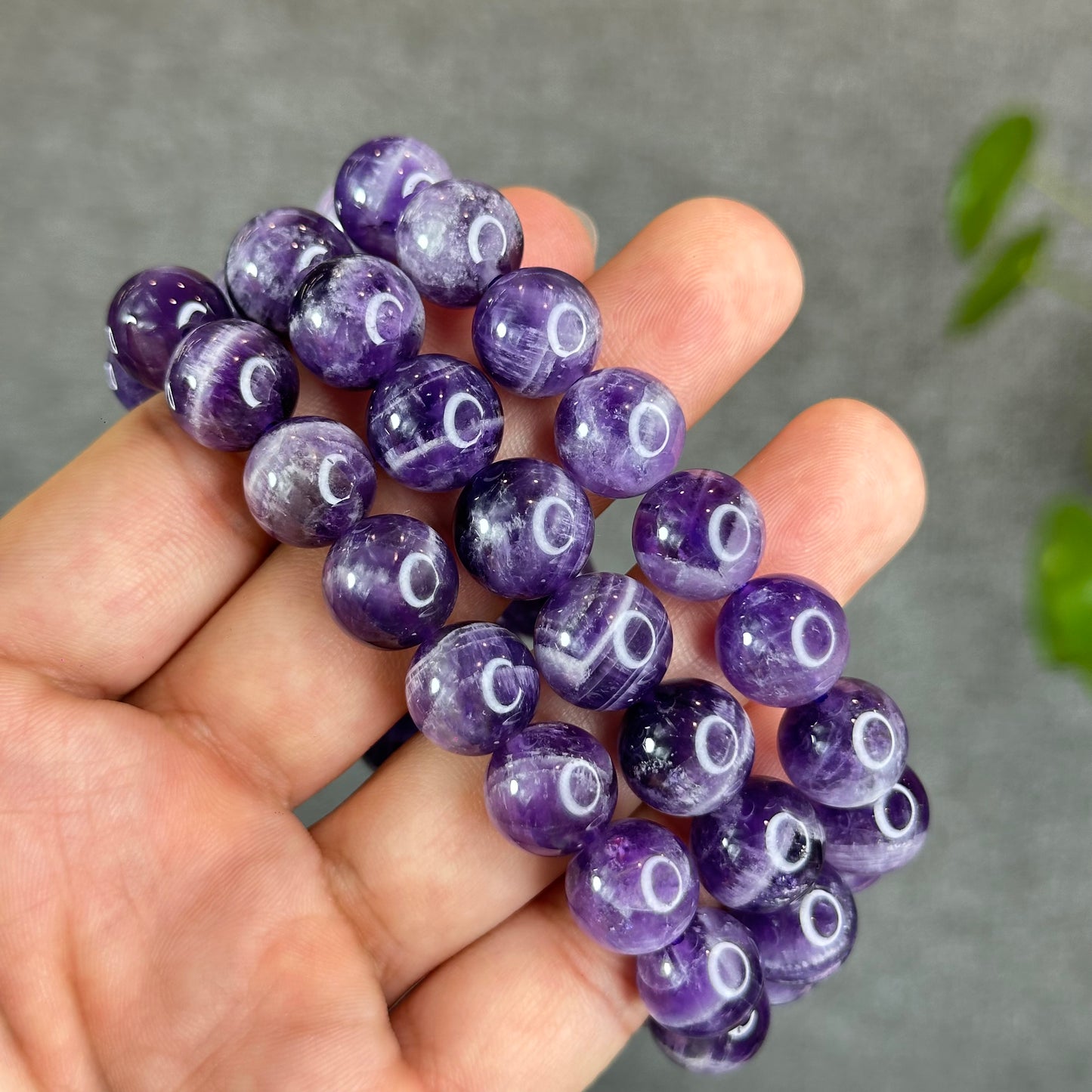 Natural Dream Amethyst Bracelet Size 12 mm