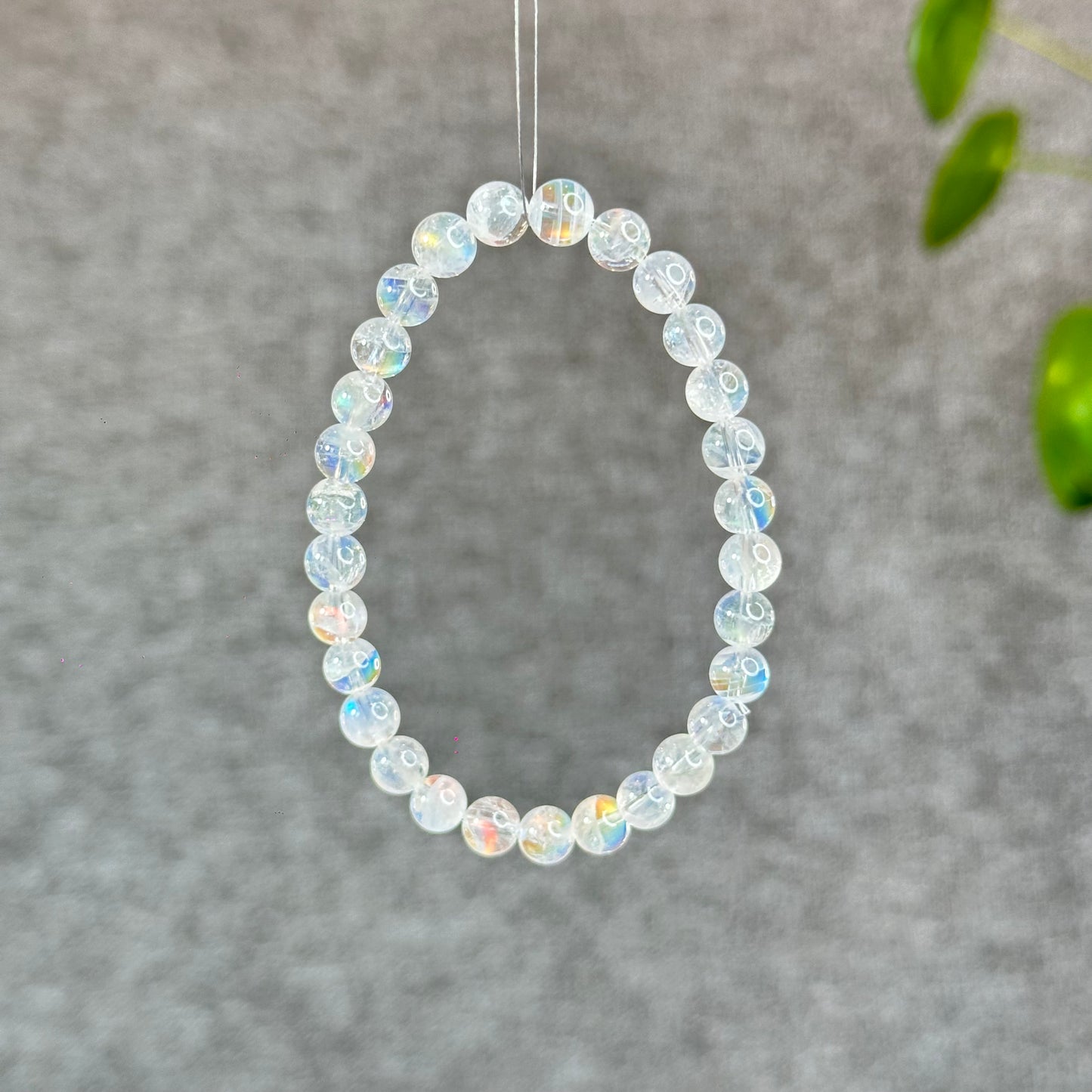 Natural Rainbow Moonstone Bracelet Size 6 mm
