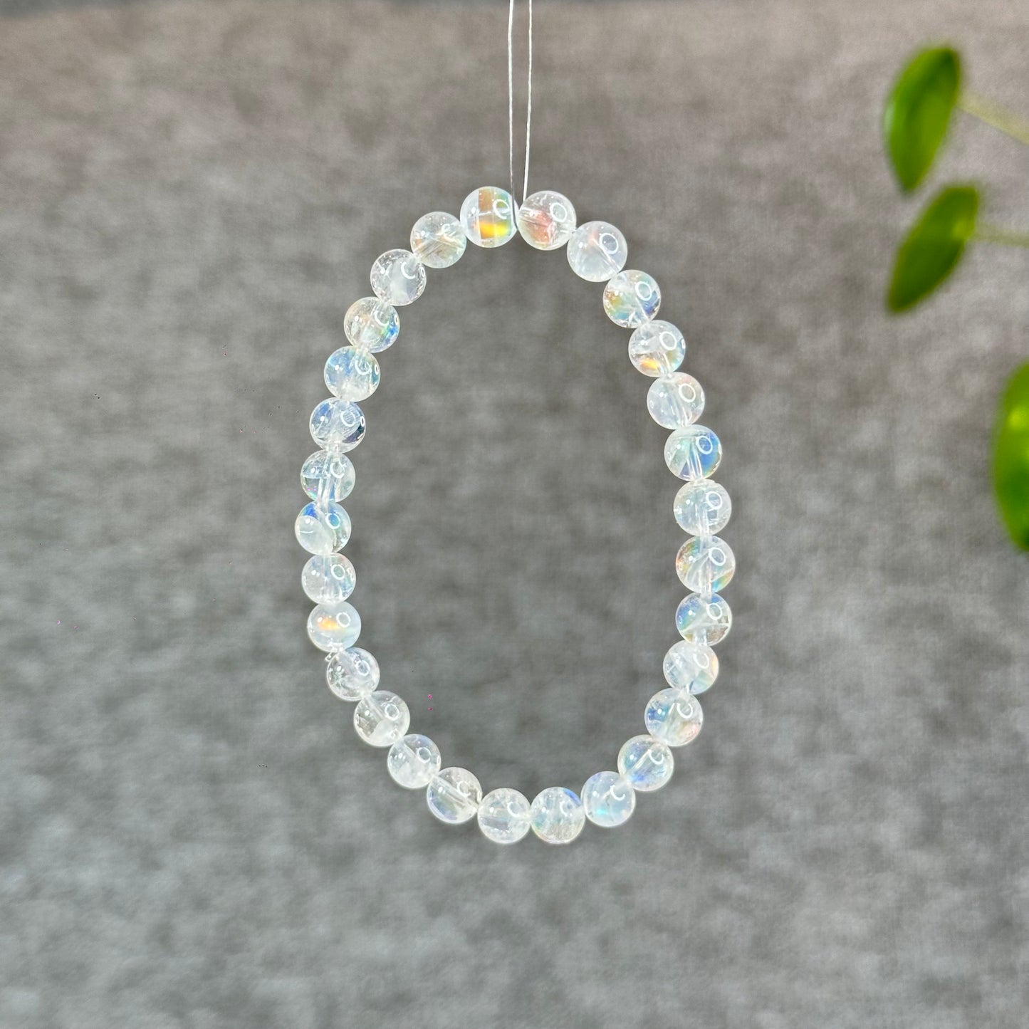 Natural Rainbow Moonstone Bracelet Size 6 mm
