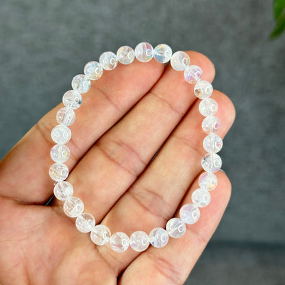 Natural Rainbow Moonstone Bracelet Size 6 mm