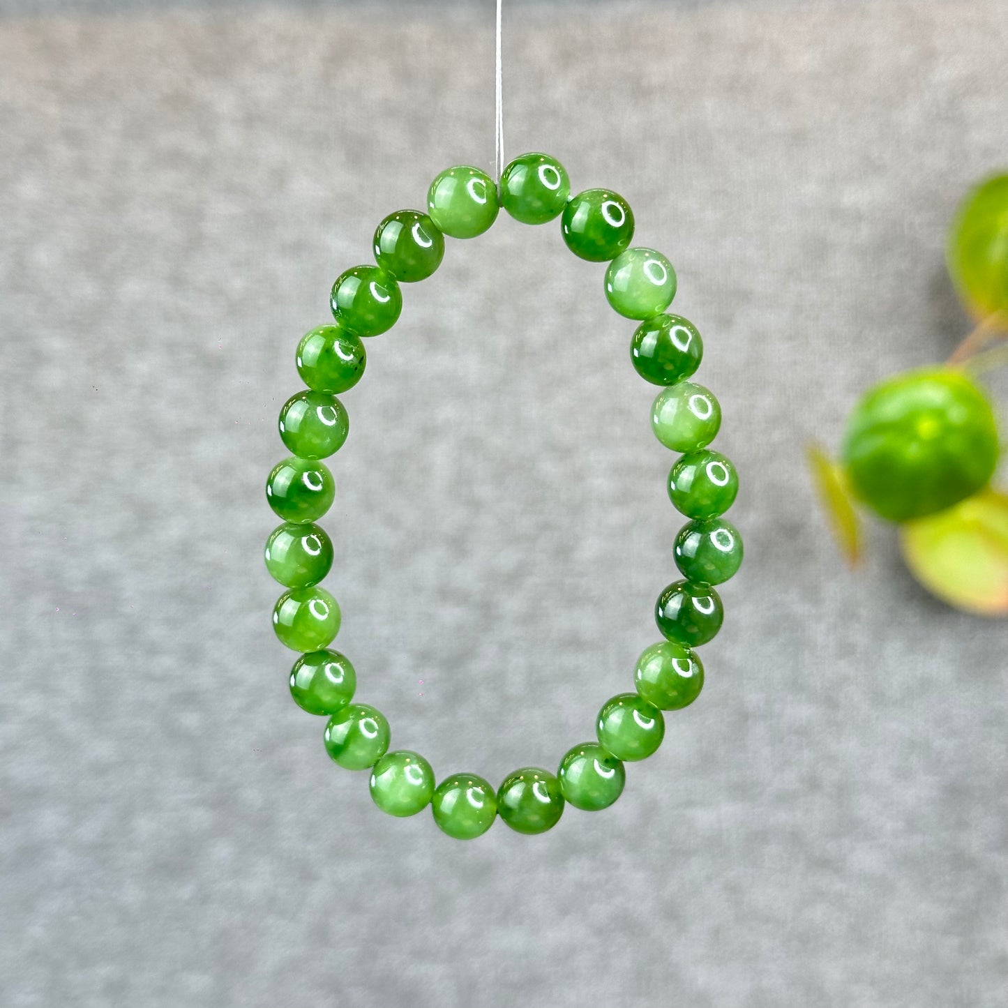 Natural Nephrite Jade Bracelet size 7.5 mm mm