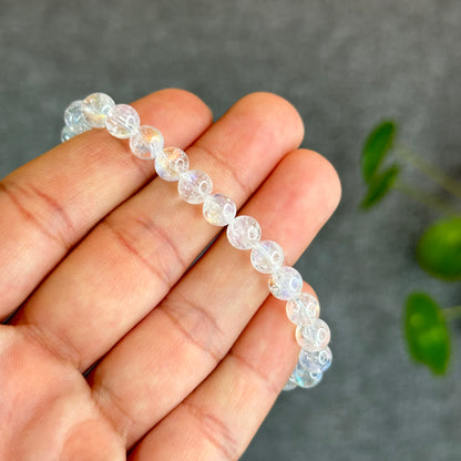 Natural Rainbow Moonstone Bracelet Size 6.5 mm