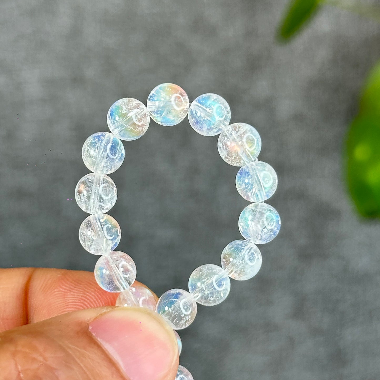 Natural Rainbow Moonstone Bracelet Size 6.5 mm