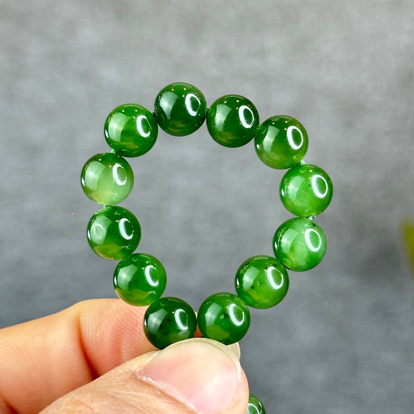 Natural Nephrite Jade Bracelet size 7.5 mm mm
