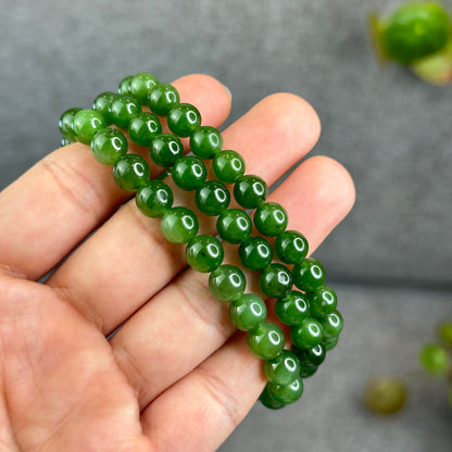 Natural Nephrite Jade Bracelet size 7.5 mm mm