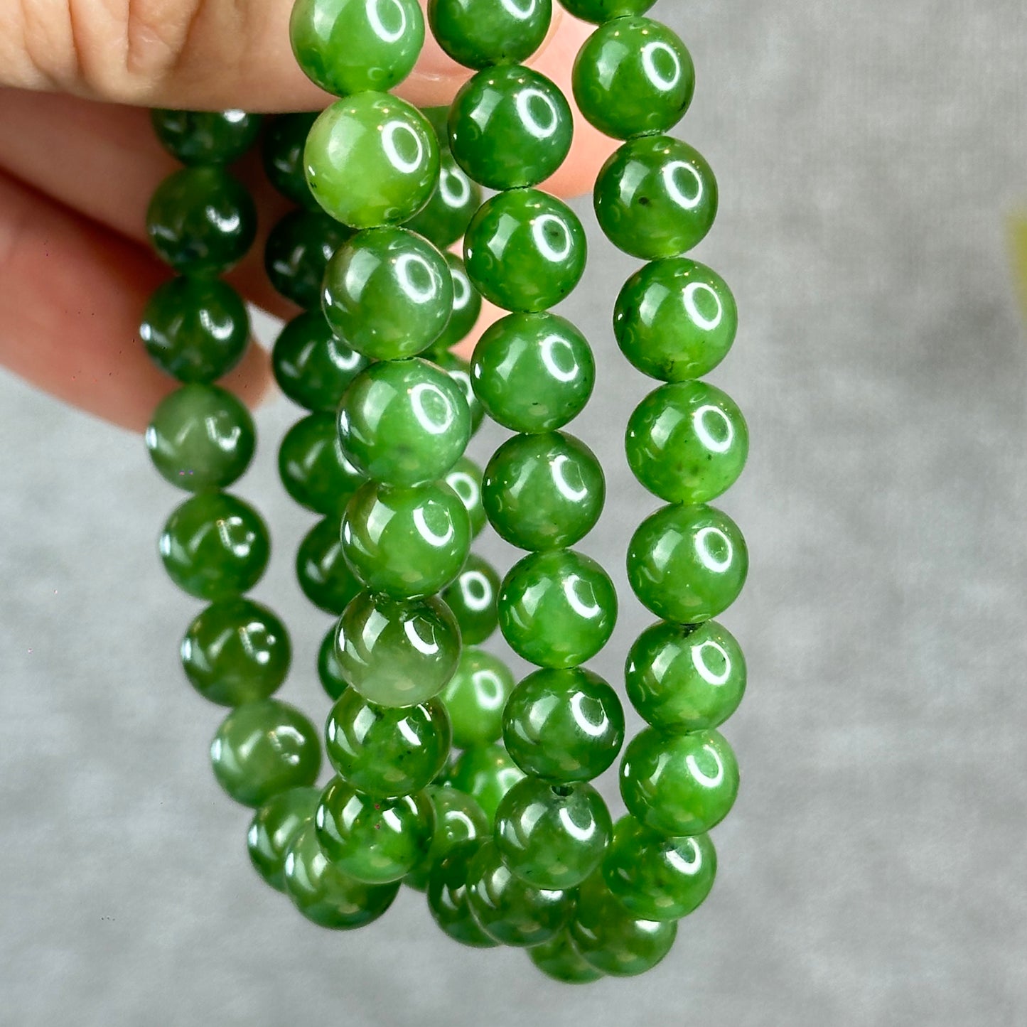 Natural Nephrite Jade Bracelet size 7.5 mm mm