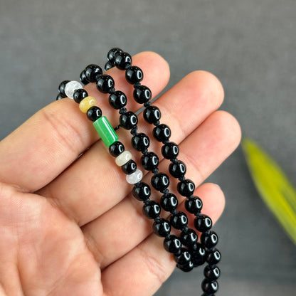Quan The Am Buddha Phoenix Carving Orange Jadeite Jade Pendant With Beaded Necklace Certificate 19503
