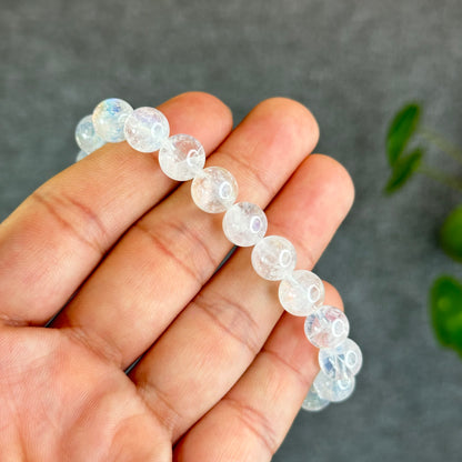 Natural Rainbow Moonstone Bracelet Size 9.5 mm