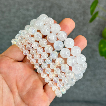 Natural Rainbow Moonstone Bracelet Size 6 mm