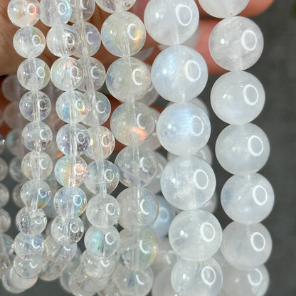 Natural Rainbow Moonstone Bracelet Size 6 mm
