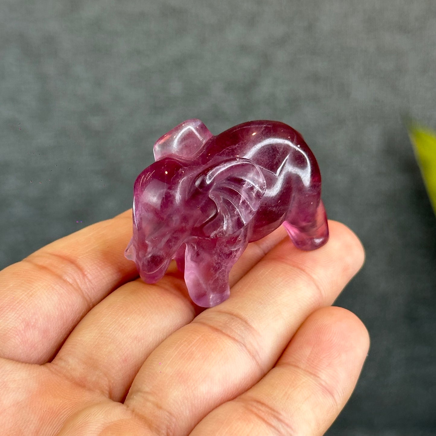 Natural Fluorite Elephant Figurine
