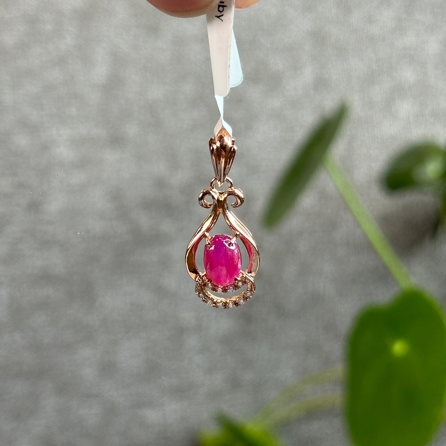 Natural Ruby Pendant 10K Gold