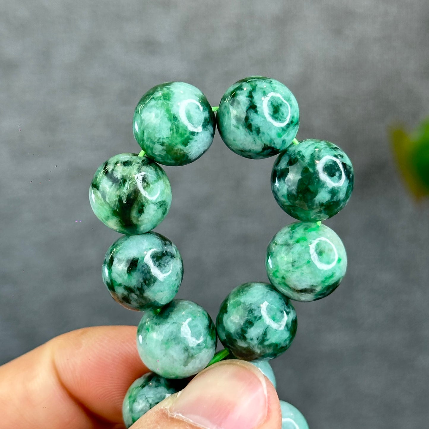 Natural Apple Green Son Thuy Jadeite Jade Bracelet Size 12.5-13 mm