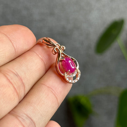 Natural Ruby Pendant 10K Gold