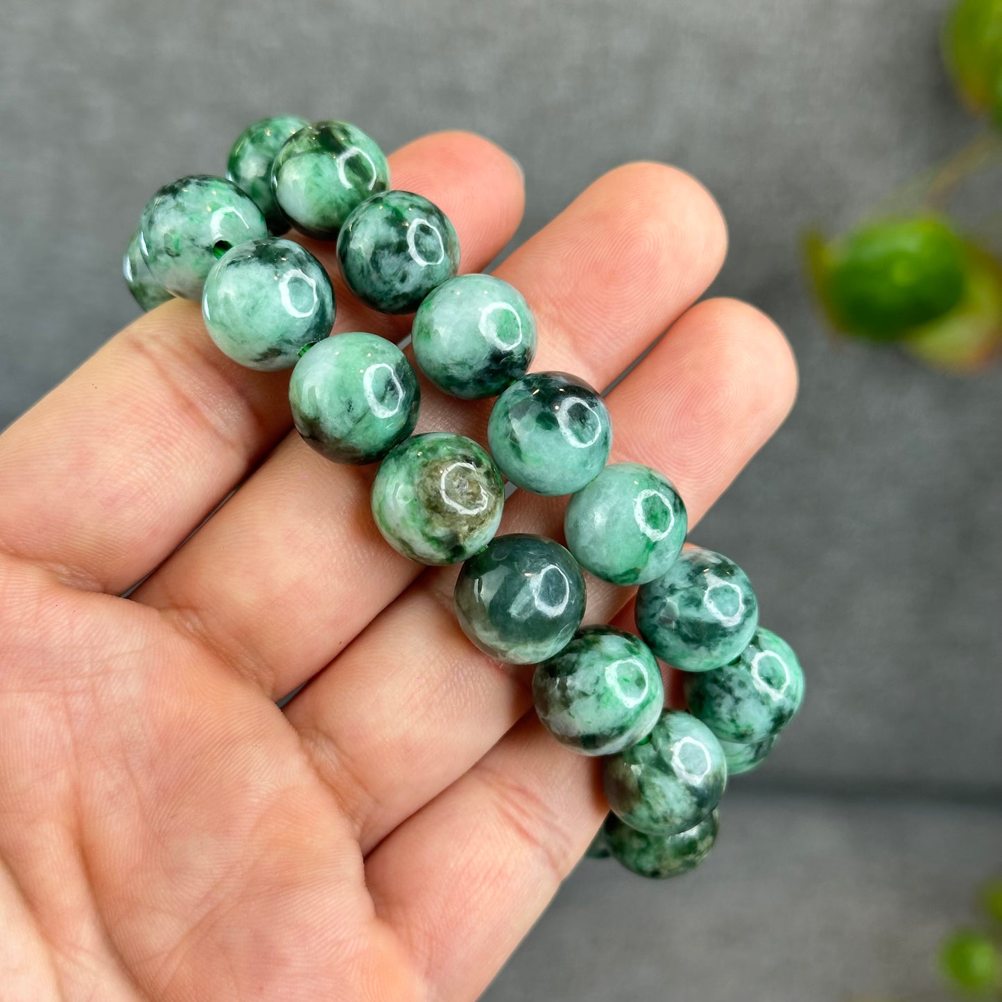 Natural Apple Green Son Thuy Jadeite Jade Bracelet Size 12.5-13 mm