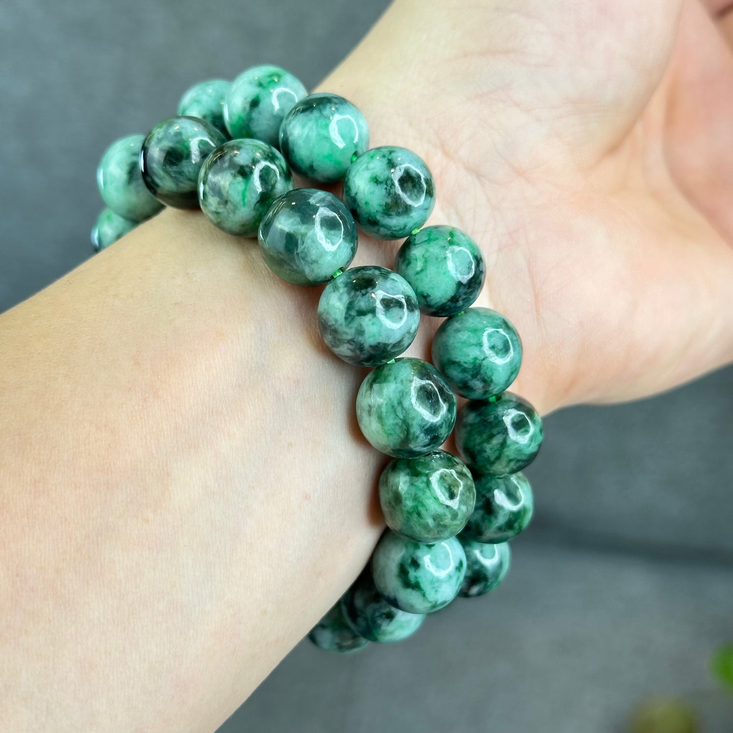 Natural Apple Green Son Thuy Jadeite Jade Bracelet Size 12.5-13 mm
