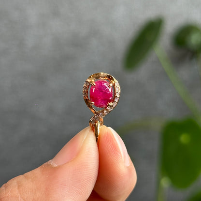 Natural Ruby Pendant 10K Gold