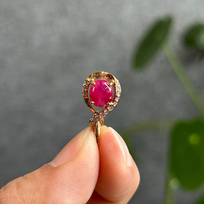 Natural Ruby Pendant 10K Gold