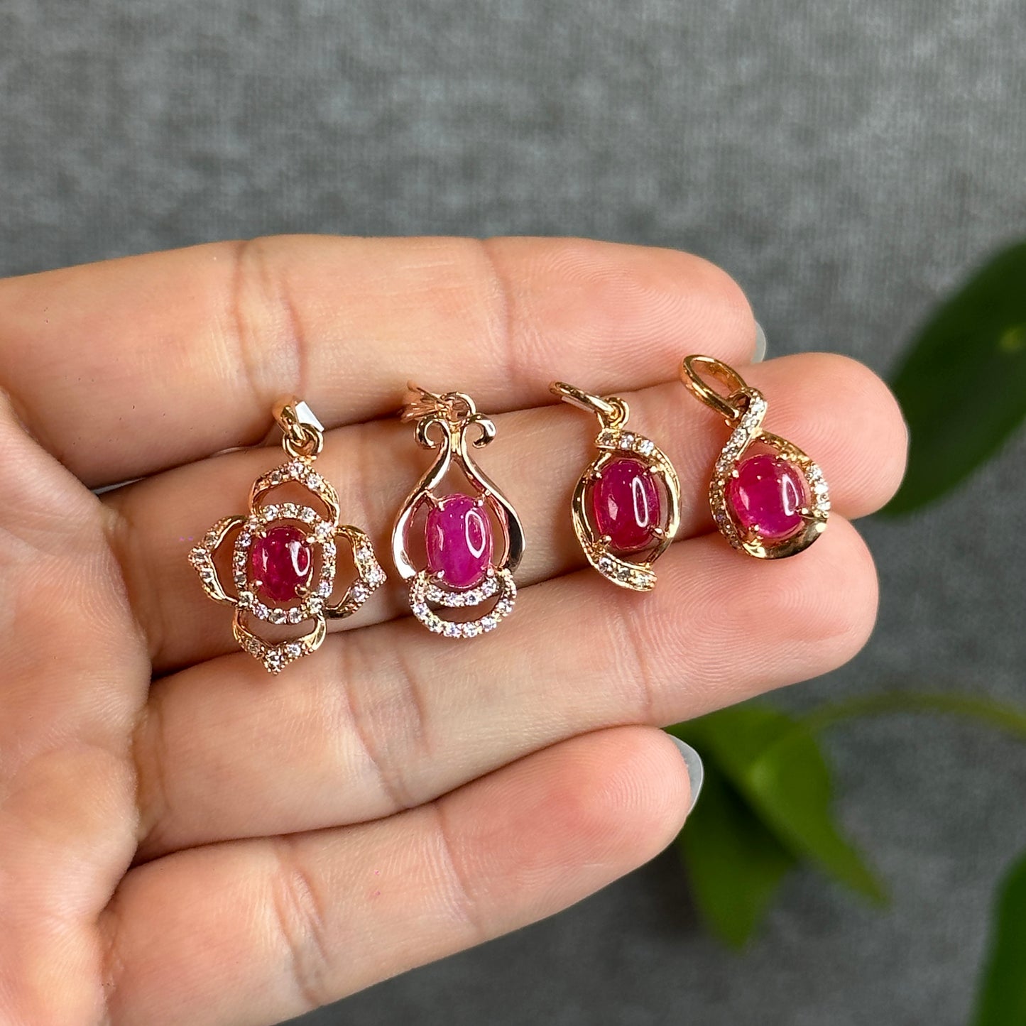 Natural Ruby Pendant 10K Gold