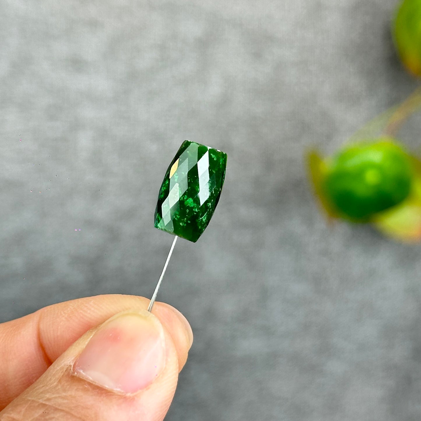 Natural Nephrite Jade Faceted Lu Thong Charm size 9.5 mm