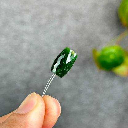 Natural Nephrite Jade Faceted Lu Thong Charm size 9.5 mm