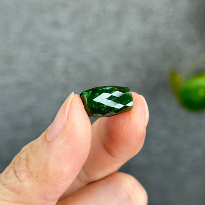 Natural Nephrite Jade Faceted Lu Thong Charm size 9.5 mm