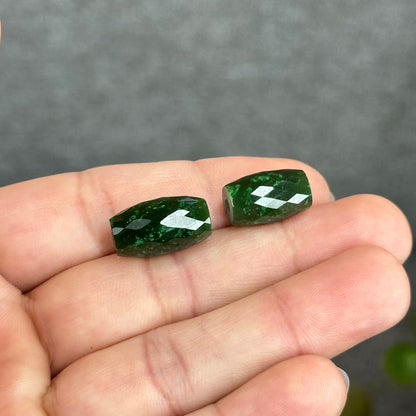 Natural Nephrite Jade Faceted Lu Thong Charm size 9.5 mm