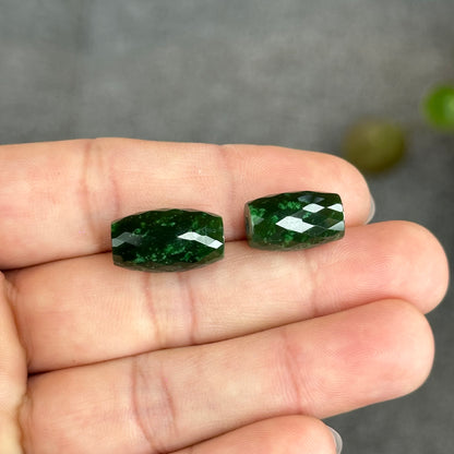 Natural Nephrite Jade Faceted Lu Thong Charm size 9.5 mm