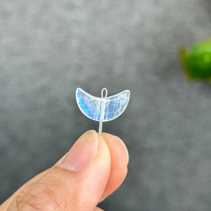 Natural Moonstone Half Moon Charm
