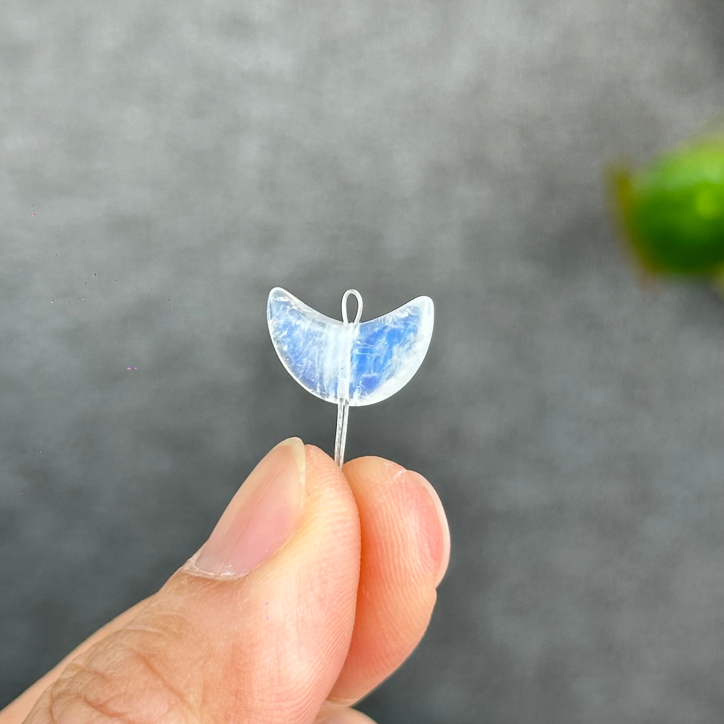 Natural Moonstone Half Moon Charm